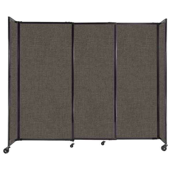 Versare StraightWall Sliding Portable Partition 7'2" x 6' Mocha Fabric 1448574 - main